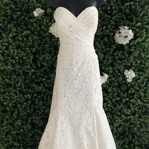 Allure Bridal Wedding Gown Size 18 Trumpet Ivory